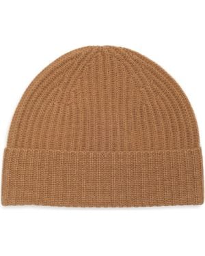 Nordstrom Cashmere Ribbed Cuff Beanie - Brown