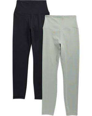 Balance Collection 2-Pack Easy High Waist Crop Leggings - Blue