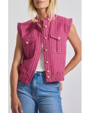 10 Crosby Derek Lam Namira Cotton Blend Tweed Vest - Pink