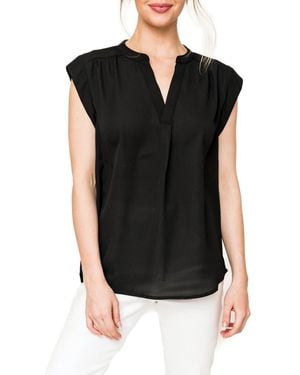 Gibsonlook Cap Sleeve Blouse - Black