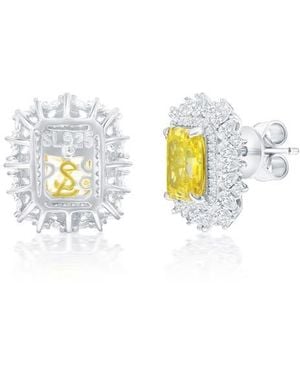 Suzy Levian Gala Firework Cluster Stud Earrings - Blue