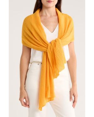 Portolano Open Knit Wrap Scarf - Orange