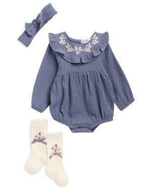 Nicole Miller Three-Piece Bodysuit Set - Blue
