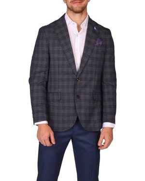 Tailorbyrd Modern Fit Glen Plaid Mèlange Sport Coat - Blue