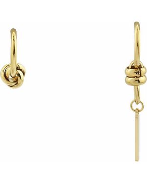 Rebel Spiral Mismatched Drop Hoop Earrings - White