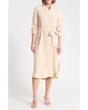 Bella Dahl Flowy Hem Maxi Shirtdress - Natural
