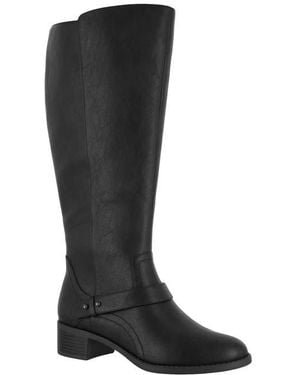 Easy Street Jewel Plus Block Heeled Boot - Black