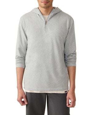 Faherty Movement Quarter Zip Hoodie - Gray