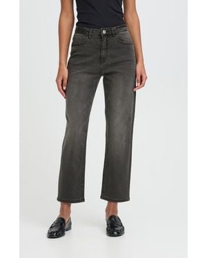 Ichi Ankle Straight Jeans - Black