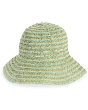 Nordstrom Rack Stripe Straw Bucket Hat - Green