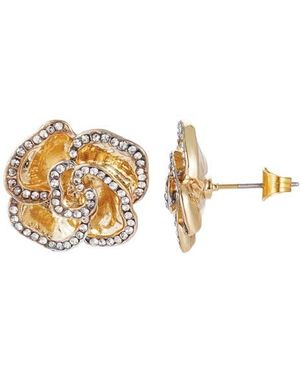 Adornia Cubic Zirconia Flower Stud Earrings - Metallic