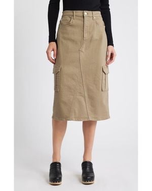 Rails Highland Denim Midi Cargo Skirt - Natural