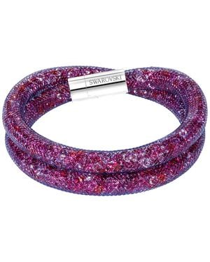 Swarovski Stardust Crystal Filled Mesh Wrap Bracelet - Purple