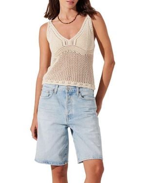Astr Kalaya Crochet Sweater Tank - Blue