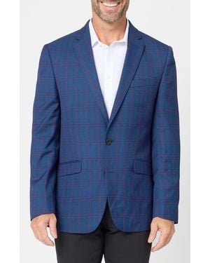 Savile Row Plaid Sport Coat - Blue