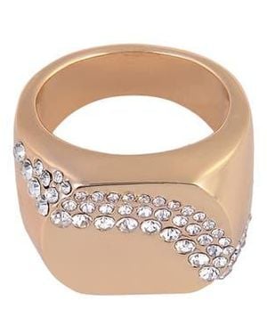 Laundry by Shelli Segal Crystal Geometric Signet Ring - White
