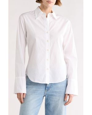 DL1961 Lisette Solid Poplin Button-Up Shirt - White