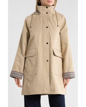 Bernardo Hooded Rain Coat - Natural