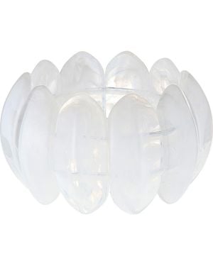 Tasha Resin Marble Stretch Bracelet - White
