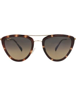 Maui Jim Gender Inclusive Emaze 56Mm Polarized Square Sunglasses - Brown