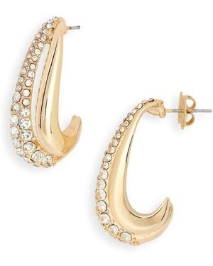 Nordstrom Rack Crystal J Hoop Earrings - Metallic