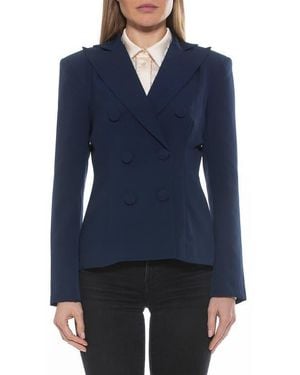 Alexia Admor Lianne Classic Double Breasted Button Front Closure - Blue