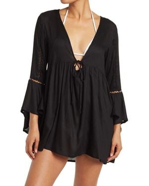 Boho Me Lace Inset Tunic - Black