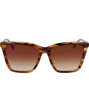 Longchamp Le Pliage 56Mm Gradient Rectangular Sunglasses - Brown