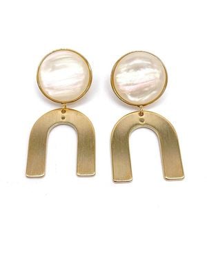 Adornia Gila Vermeil Drop Earrings - Natural