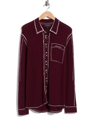 Marc Jacobs Trompe L'Oeil Knit Button Down Shirt - Purple