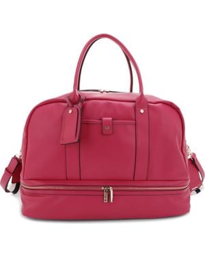 MALI + LILI Riley Vegan Leather Weekend Travel Bag - Red