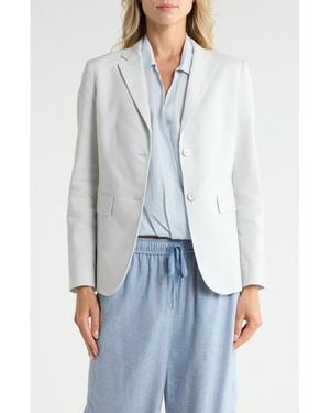Theory Classic Linen Blend Blazer - White
