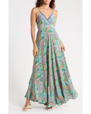 La Fiorentina Print Maxi Dress - Green
