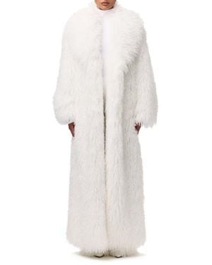 Naked Wardrobe Faux Shearling Coat - White