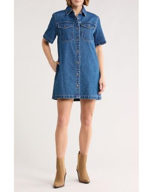 Madewell Oversize Denim Mini Shirtdress - Blue