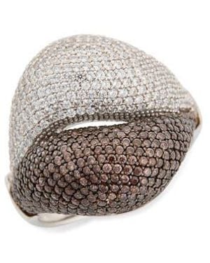 Suzy Levian Pavé Cubic Zirconia Ring - Brown