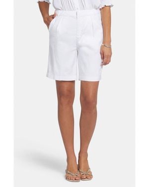 NYDJ Relaxed Linen Blend Shorts - White