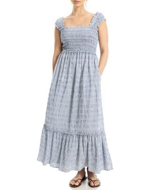 Max Studio Tiered Printed Sundress - Blue