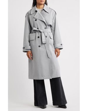 Bernardo Belted Trench Coat - Gray