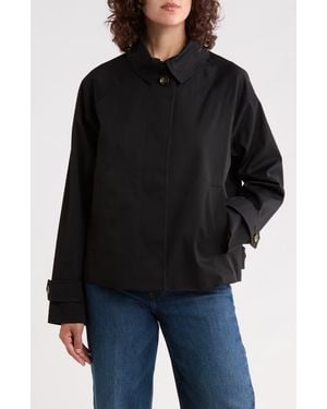 London Fog Single Breasted Short Trench Coat - Black
