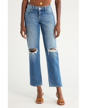 L'Agence Nevia Low Rise Slouch Straight Leg Jeans - Blue