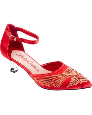 Lady Couture Kate Kitten Heel Pump - Red