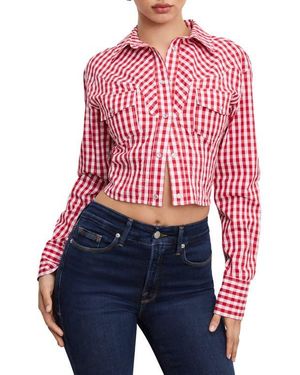GOOD AMERICAN Dolly Country Corset Shirt - Blue