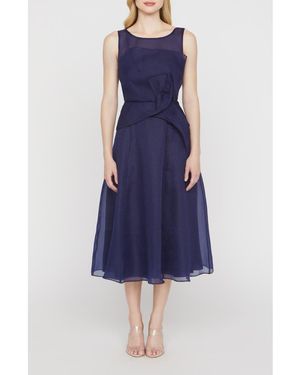 JS Collections Hedi Organza A-Line Cocktail Dress - Blue