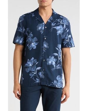 Ted Baker Floral Short Sleeve Button-Up Shirt - Blue