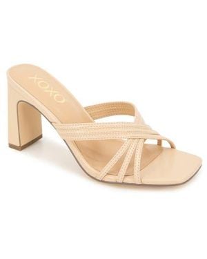 Xoxo Fanny Crossover Strap Slide Sandal - Natural