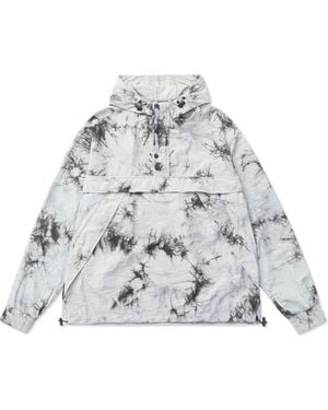 Alpha Style Owais Tie Dye Hooded Anorak Jacket - Gray