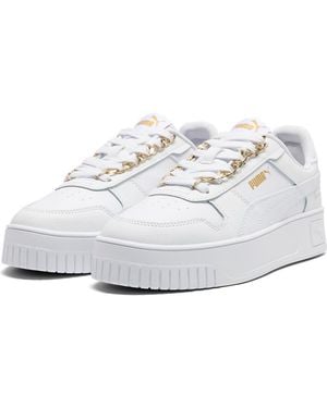 PUMA Carina Street Bling Leather Platform Sneaker - White