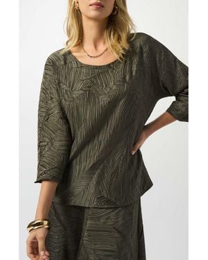 Joseph Ribkoff Pleated Satin Boxy Top - Green