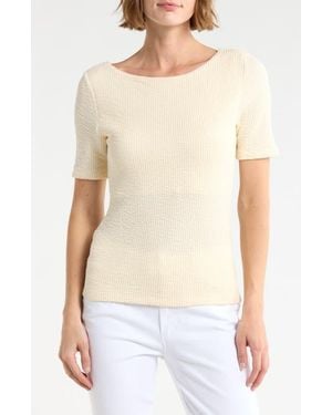 DR2 by Daniel Rainn Boat Neck Knit T-Shirt - Natural